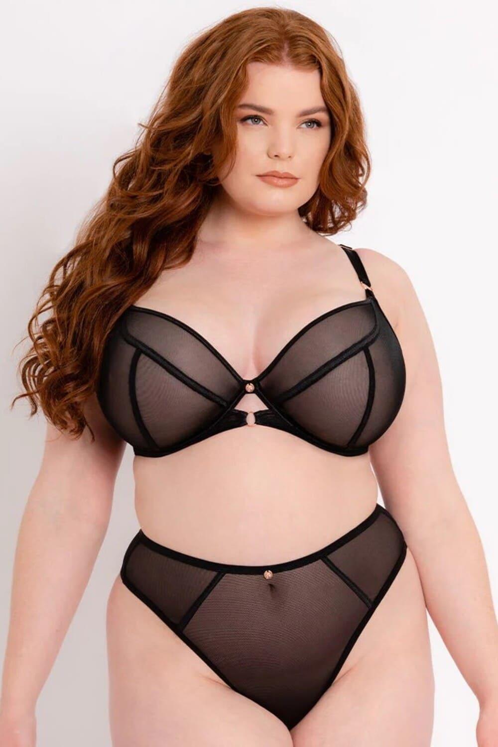 Белье > Трусы стринги с высокой талией Curvy Kate Scantilly Exposed  ST011212BLK купить в интернет-магазине