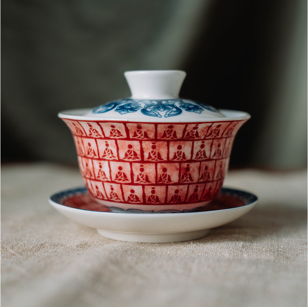 Гайвань фарфорова з бодхісатвами, 130 мл