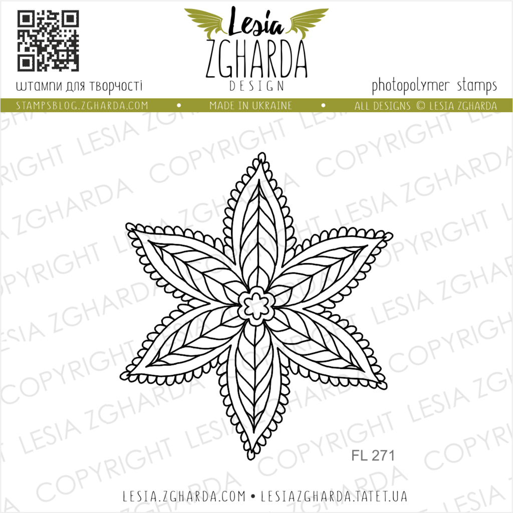 Image - Flor de Muerto or Day of the Dead large flower stamp by Lesia Zgharda clear stamps