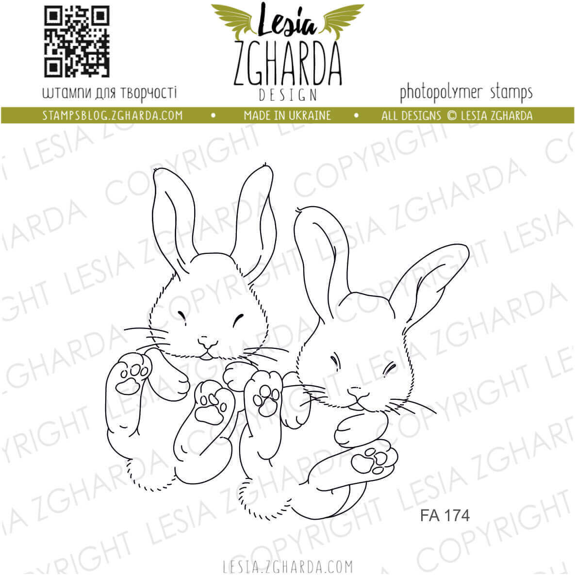 {FA174} Stamp "Bunny baby twins"