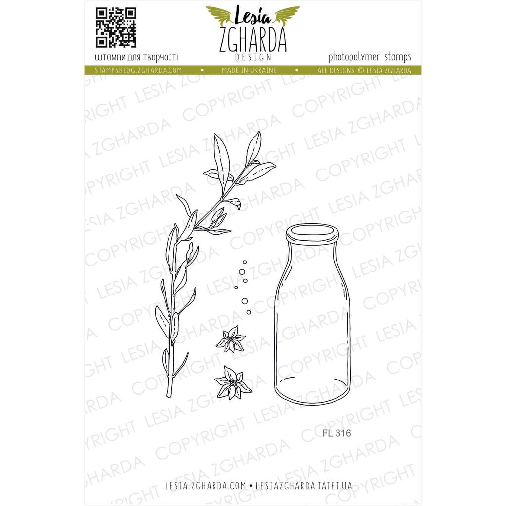 {FL316s} Stamp Set "Branch with blossom"