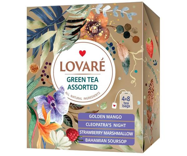 Чай Lovare зелений Green Tea Assorted 32 пак