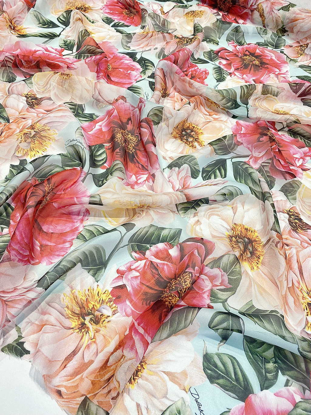 шелковый шифон Пионы