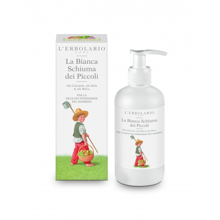 Детская белая пенка для ванны с календулой, яблоком и мальвой 200мл