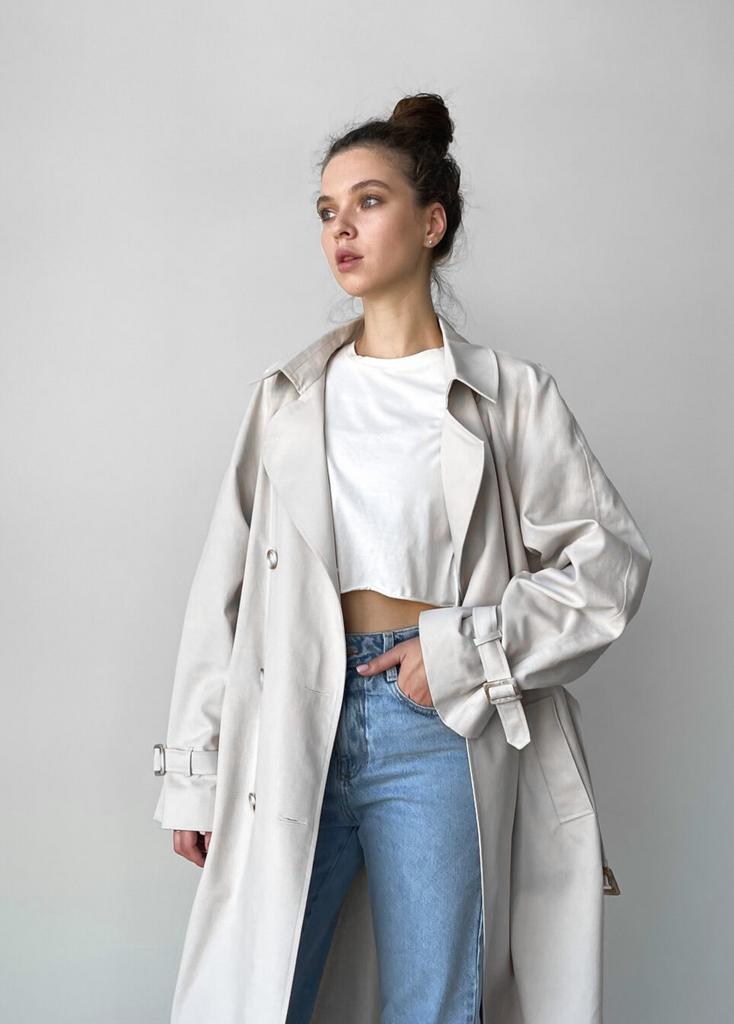 Тренч oversize пісочний