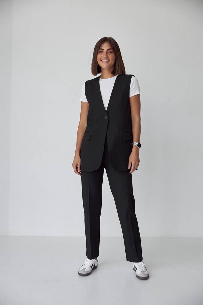 Жилет чорний подовжений