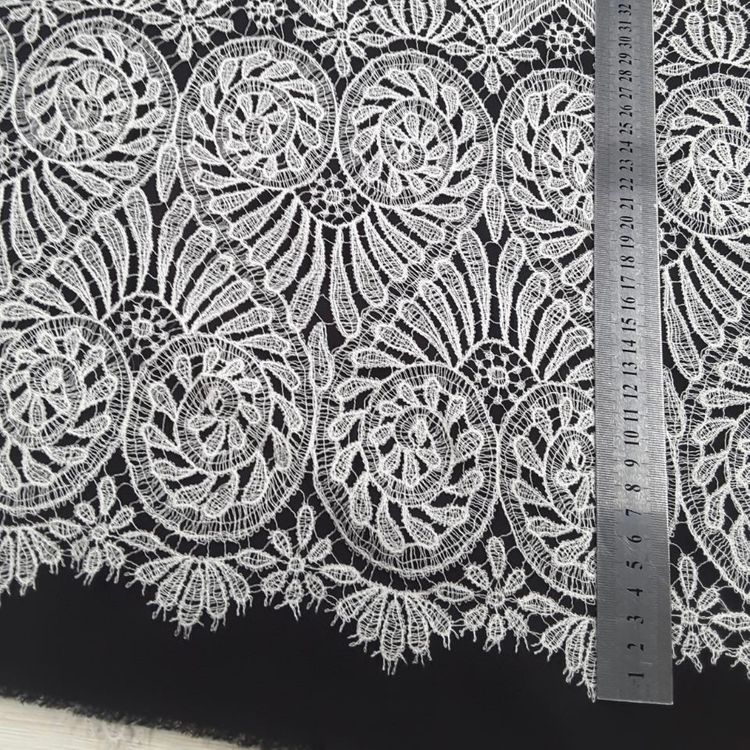 Кружево шелковое белоснежное