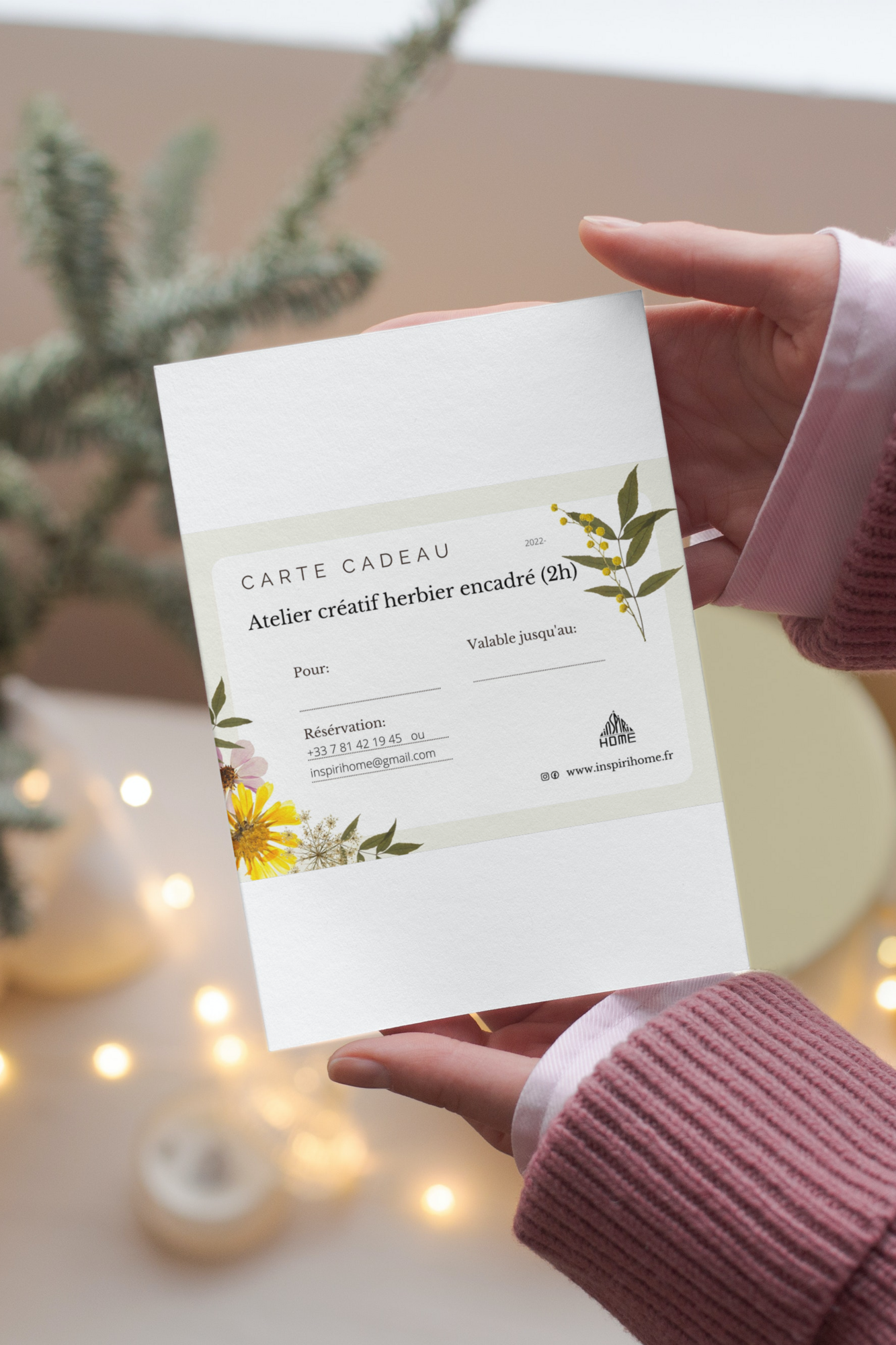 bon cadeau atelier créatif à Rennes herbier de fleurs séchées Inspirihome