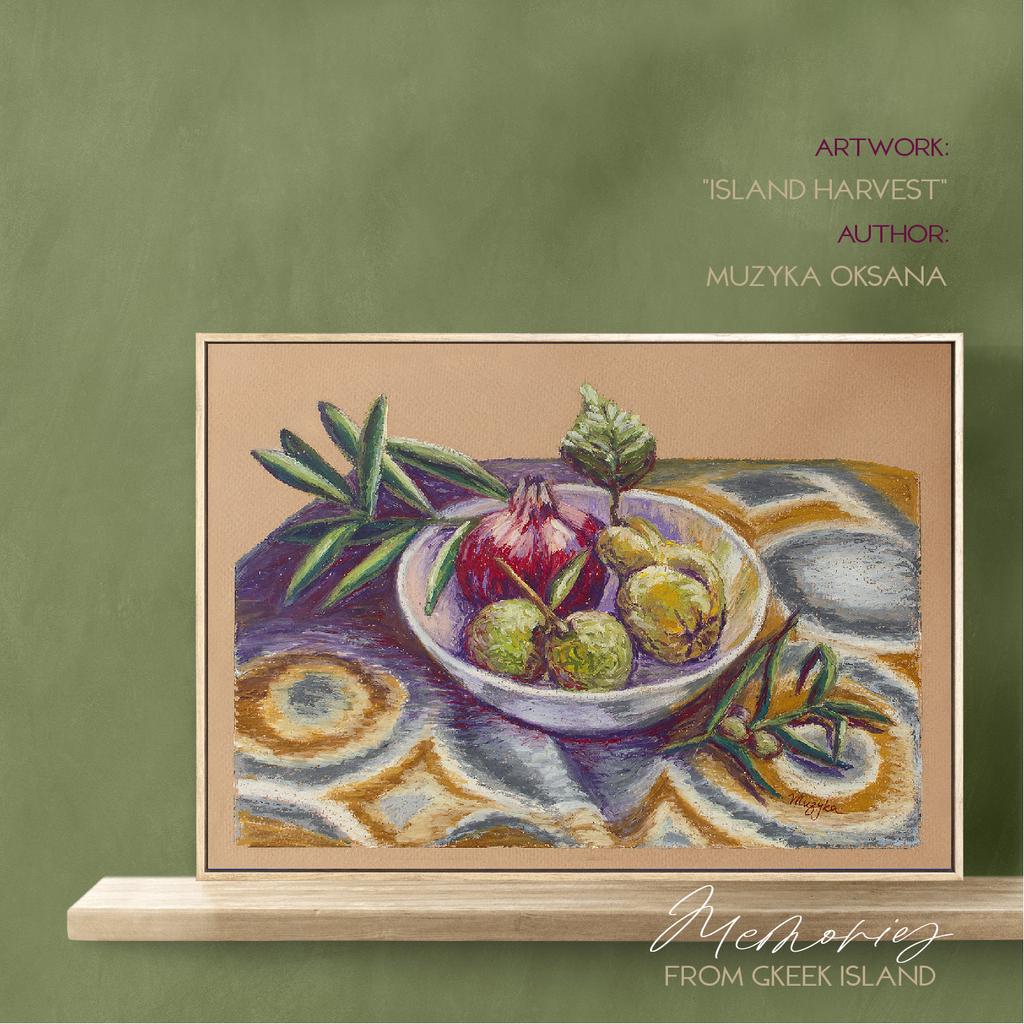 art "Island harvest". original