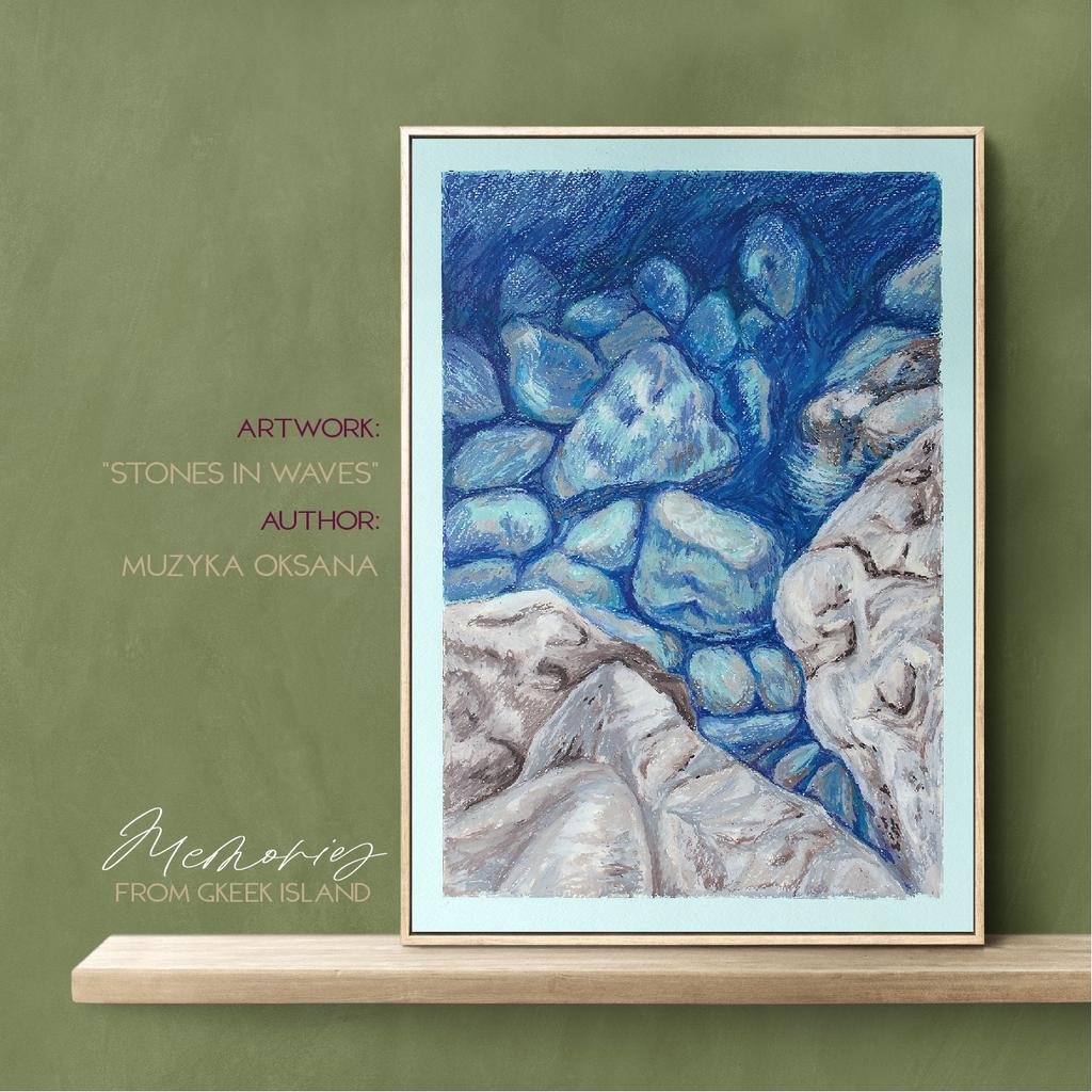 art "Stones in waves". original