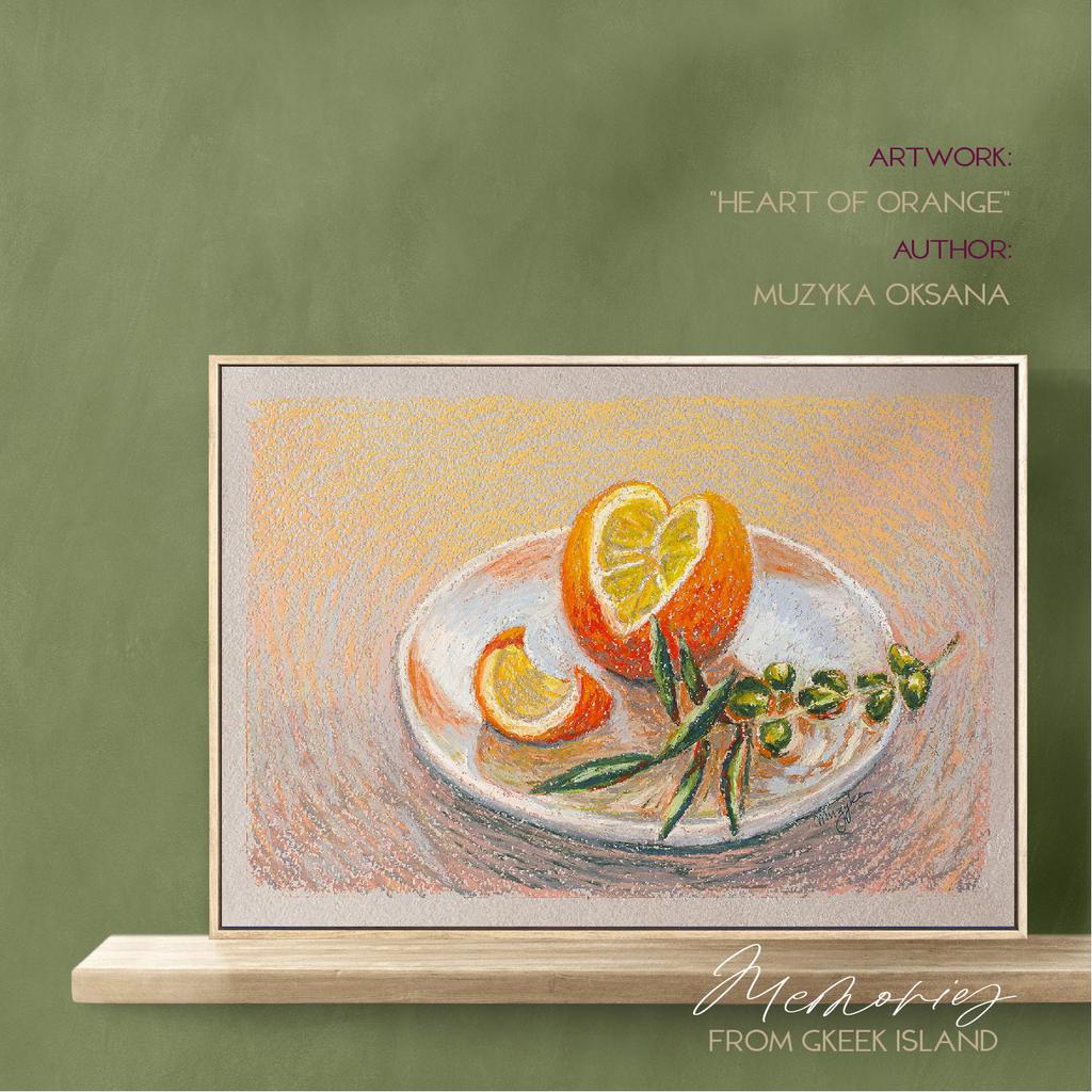 art "heart of orange". original