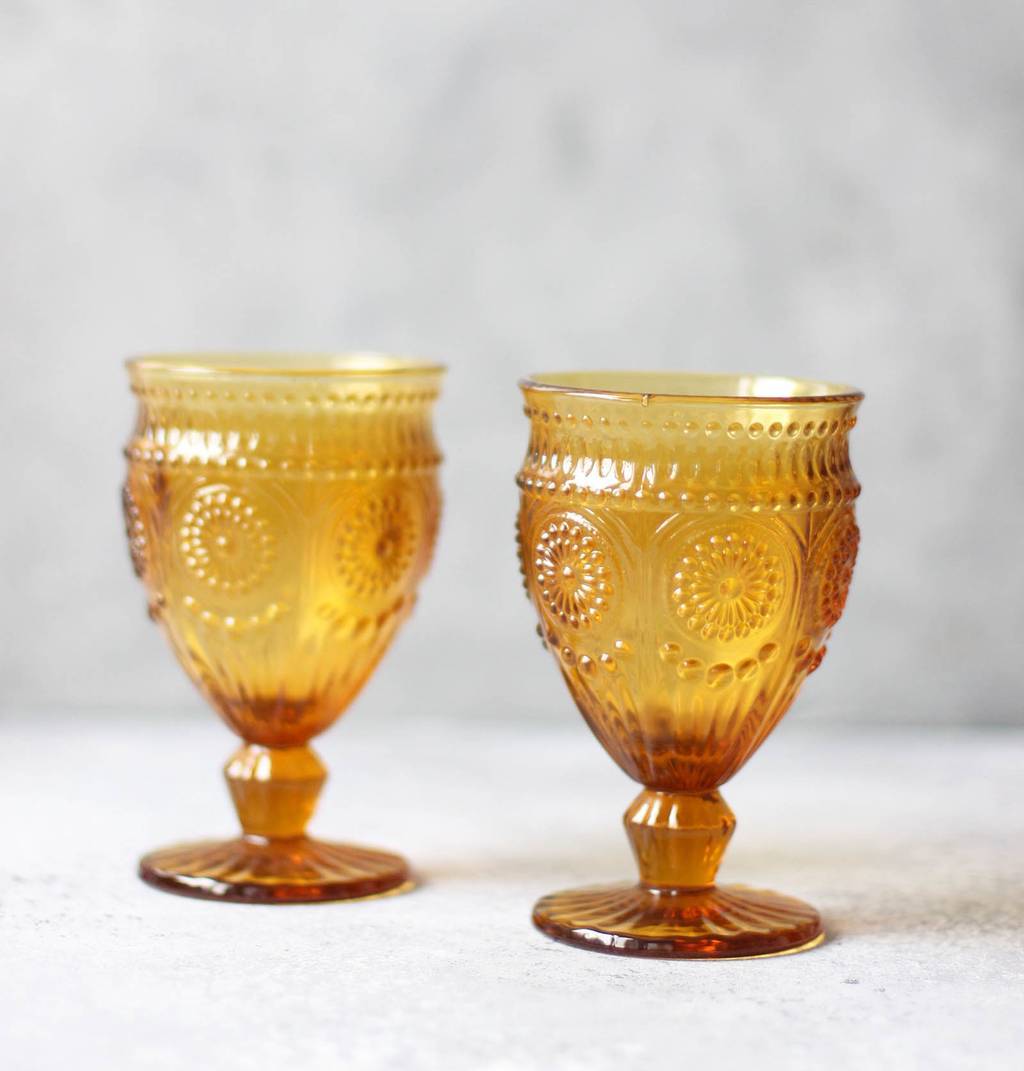 Бокалы 220 мл, янтарные, 4 штуки