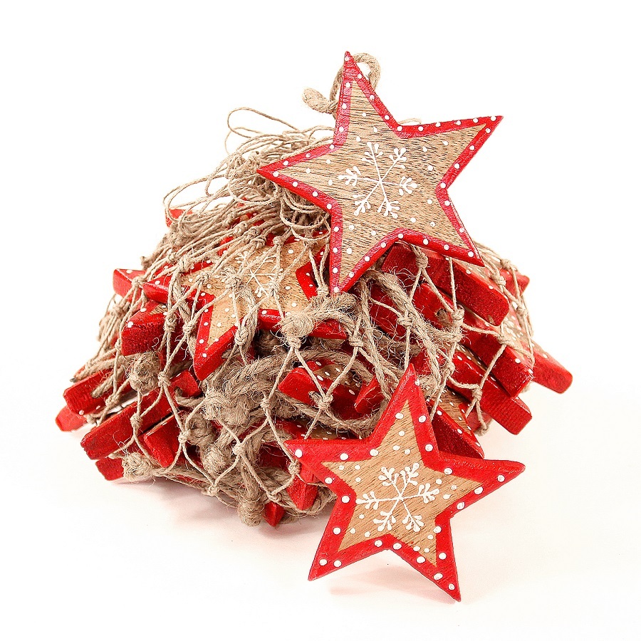Украшения подвесные Christmas Stars, деревянные, 30 шт.