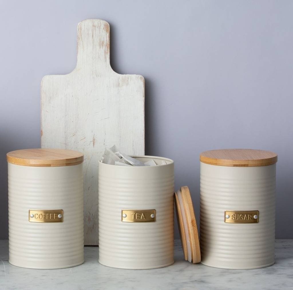 Емкости для хранения чая, кофе, сахара Otto 1,4 л кремовые