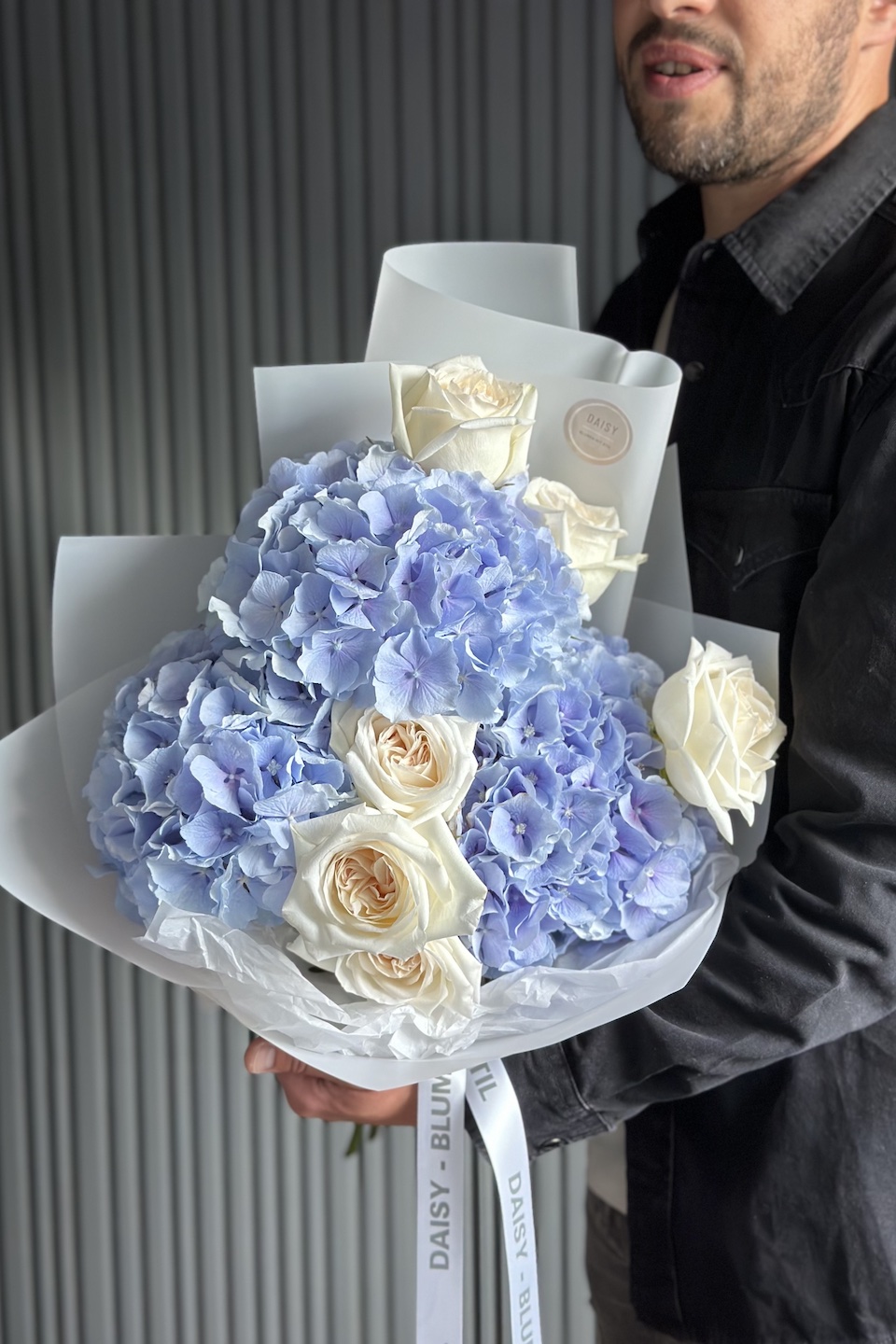 Daisy Duo Strauß "Hortensie-Gardenrose"