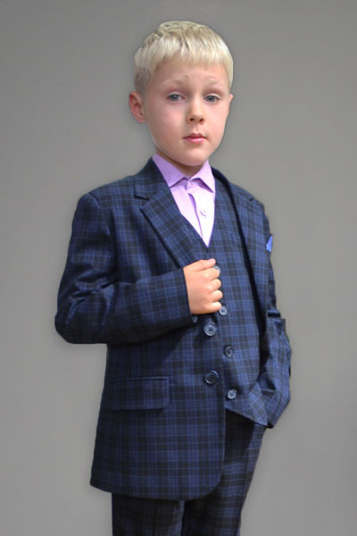 PLAID NAVY JACKET FOR BOY, MODEL 017