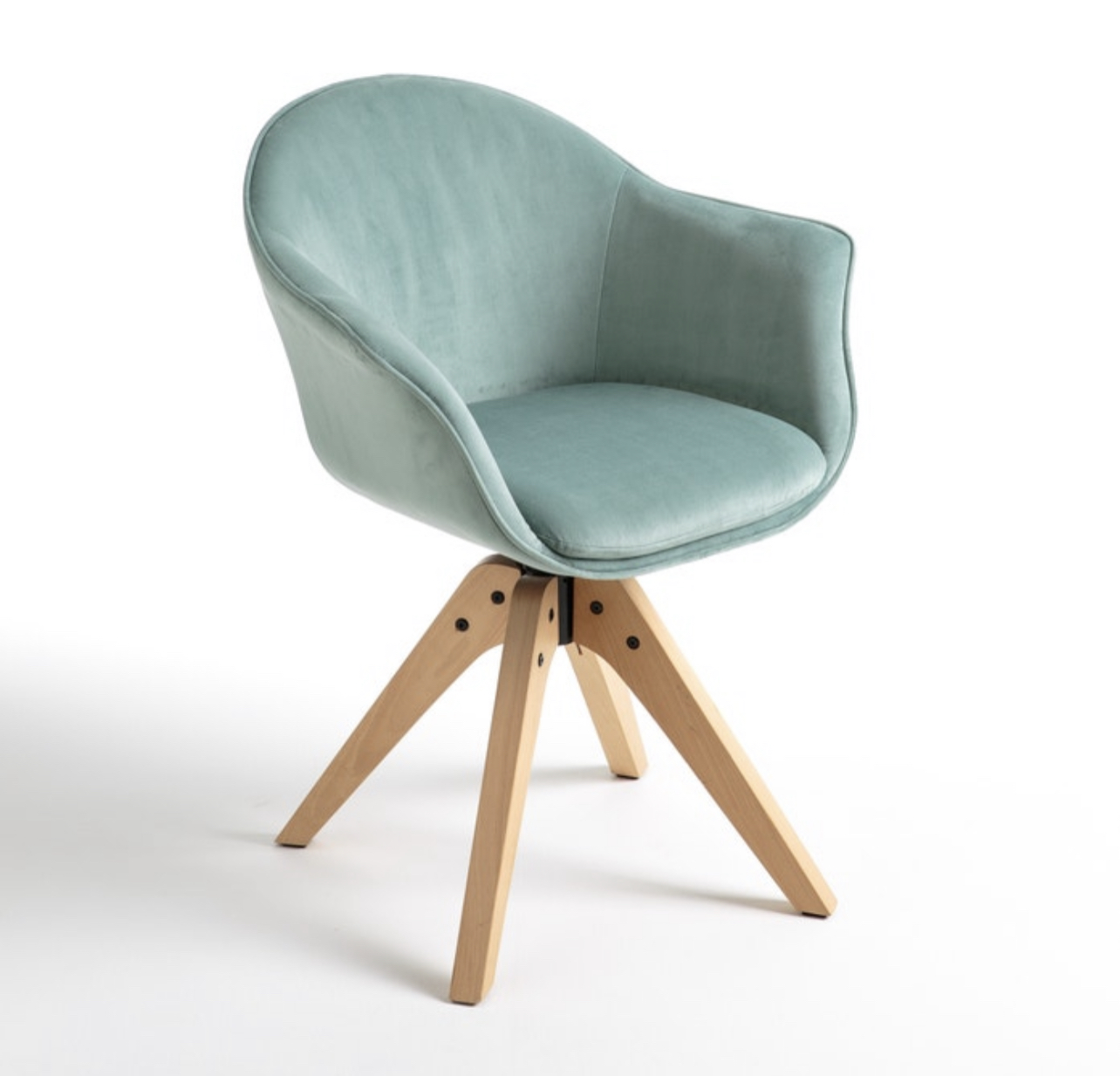 Кресло из велюра для письменного стола (серо-бирюзовый)