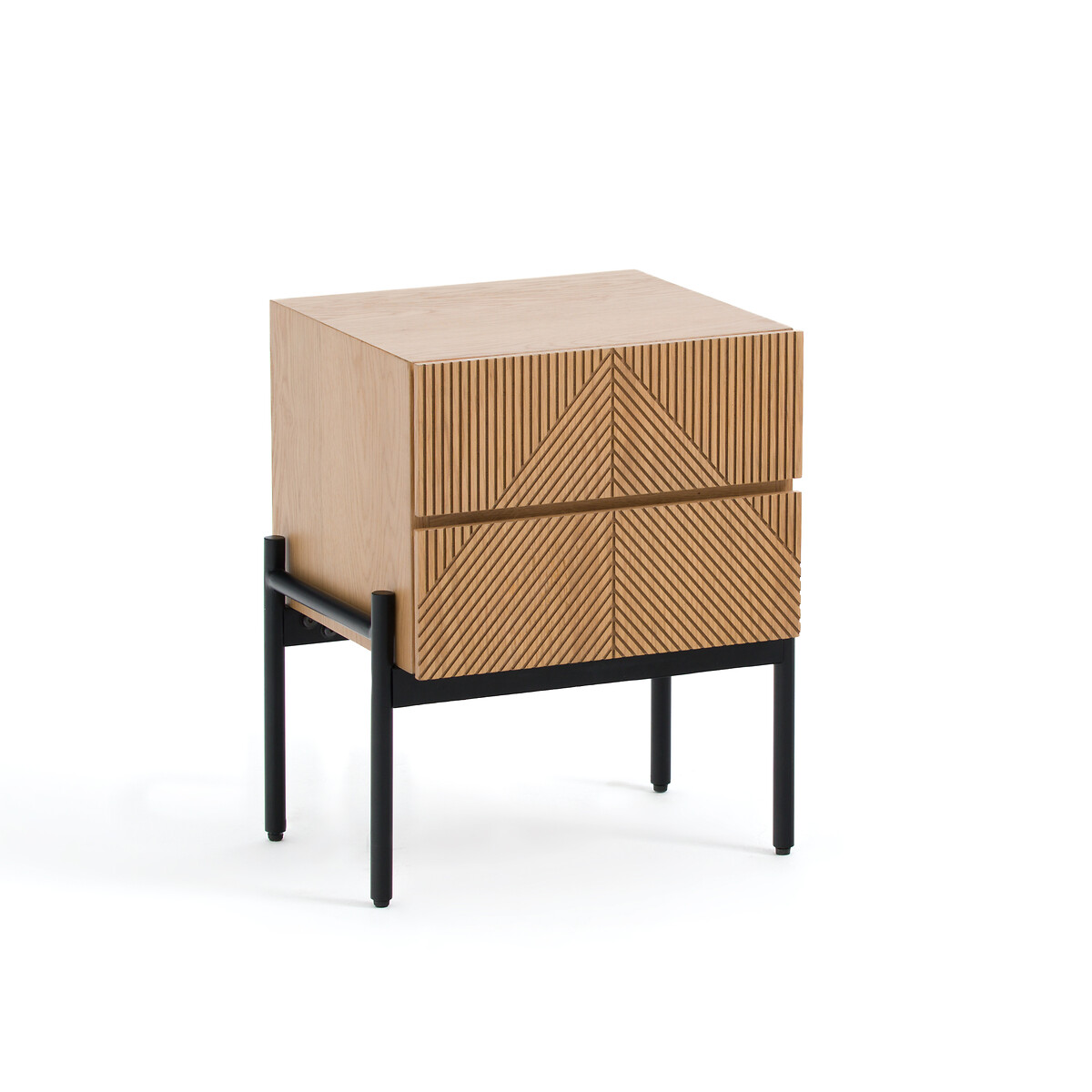 Прикроватная тумба с 2 ящиками из светлого дуба