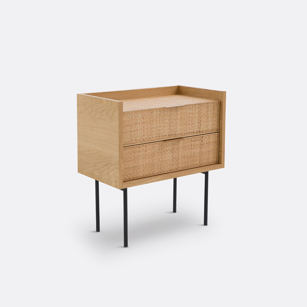 Тумба прикроватная с двумя ящиками из плетеного ротанга