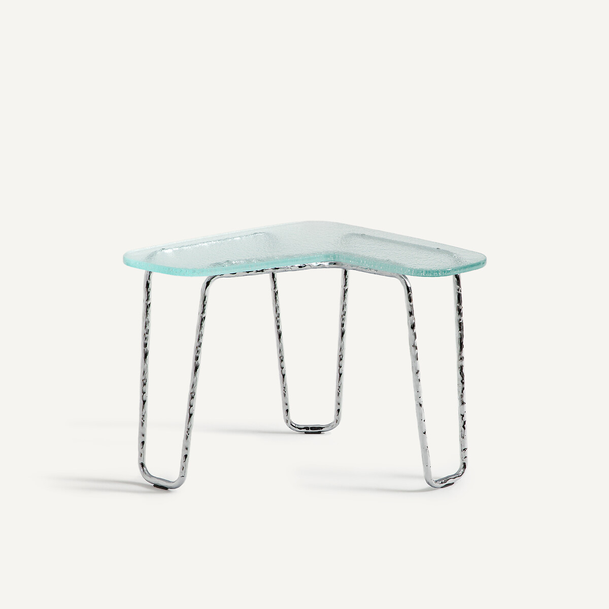 Стол журнальный из стекла и металла, В40 см