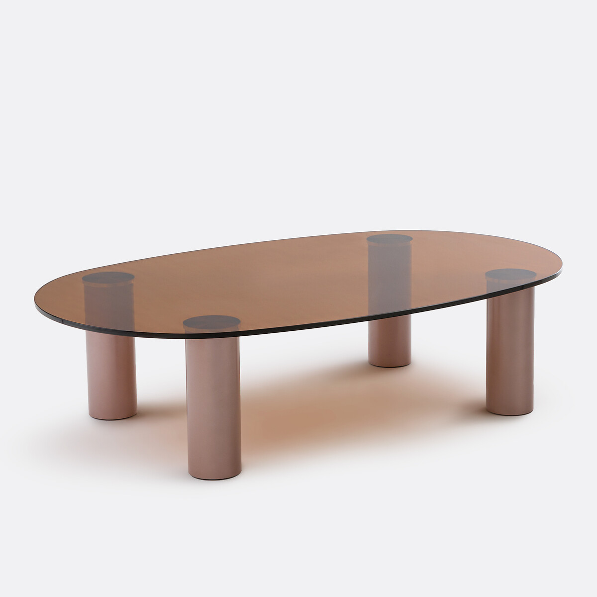 Стол журнальный из закаленного стекла и шлифованного металла