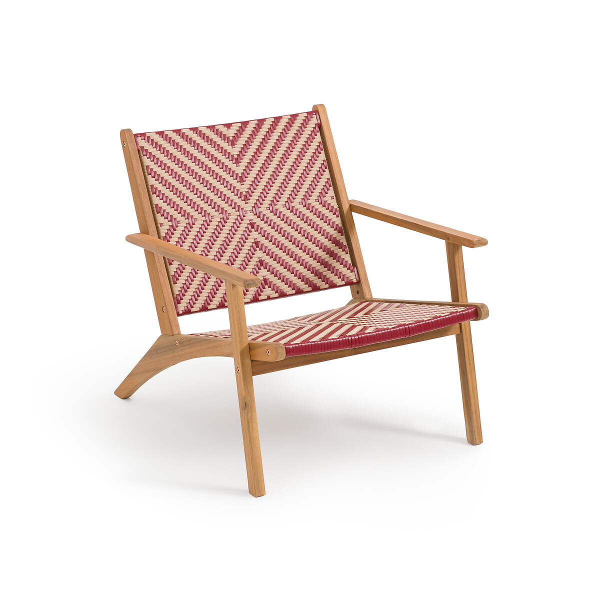 Кресло низкое садовое (бежево-красный)