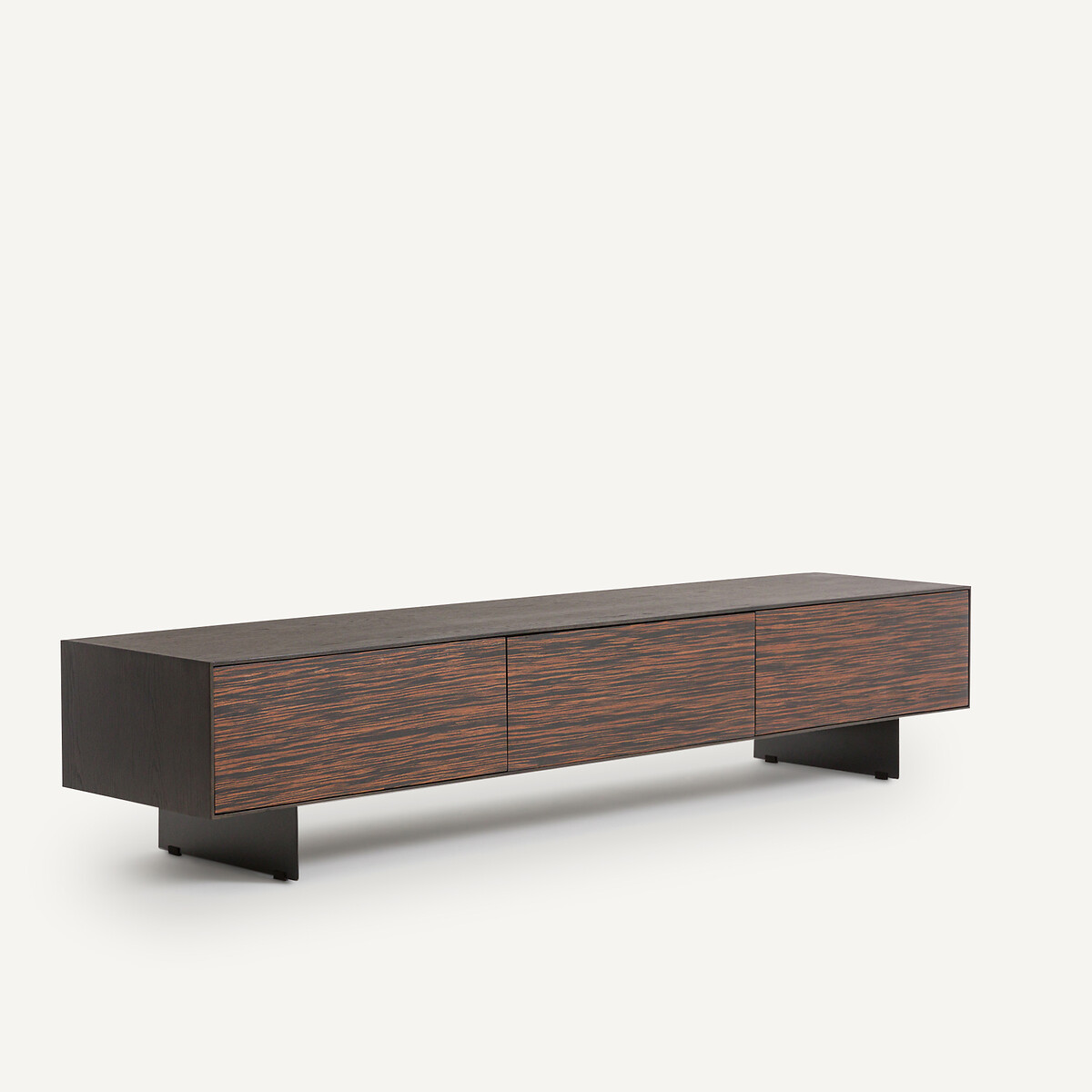 Мебель для ТВ из дуба, эбенового дерева и металла