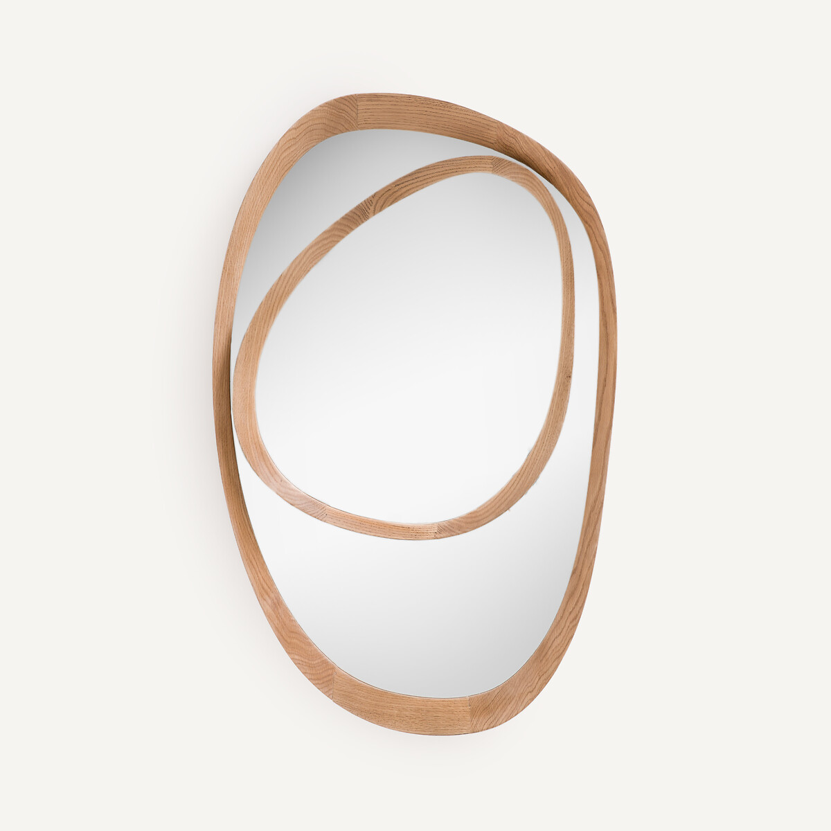 Зеркало асимметричное с рамкой из дуба