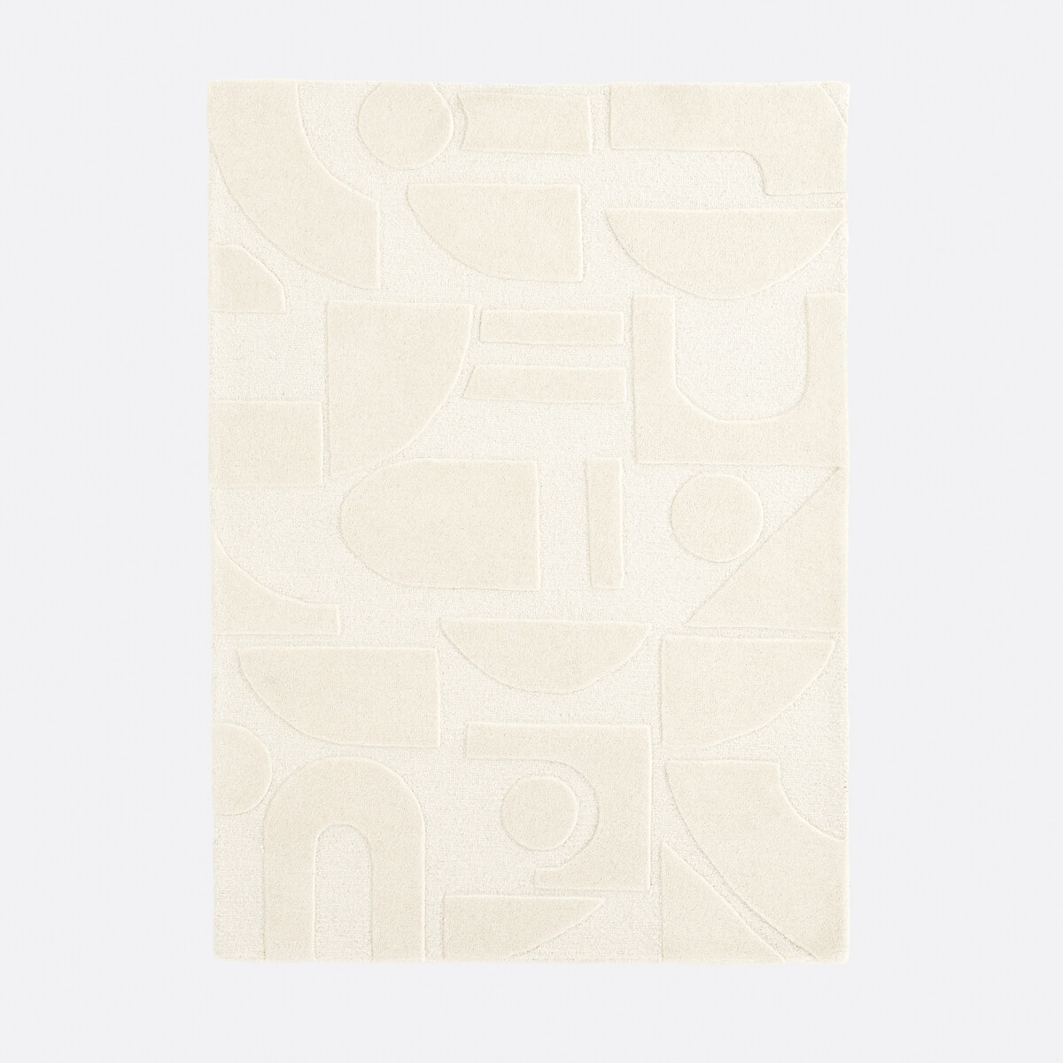 Ковер с графическим узором 100% шерсть (экрю)