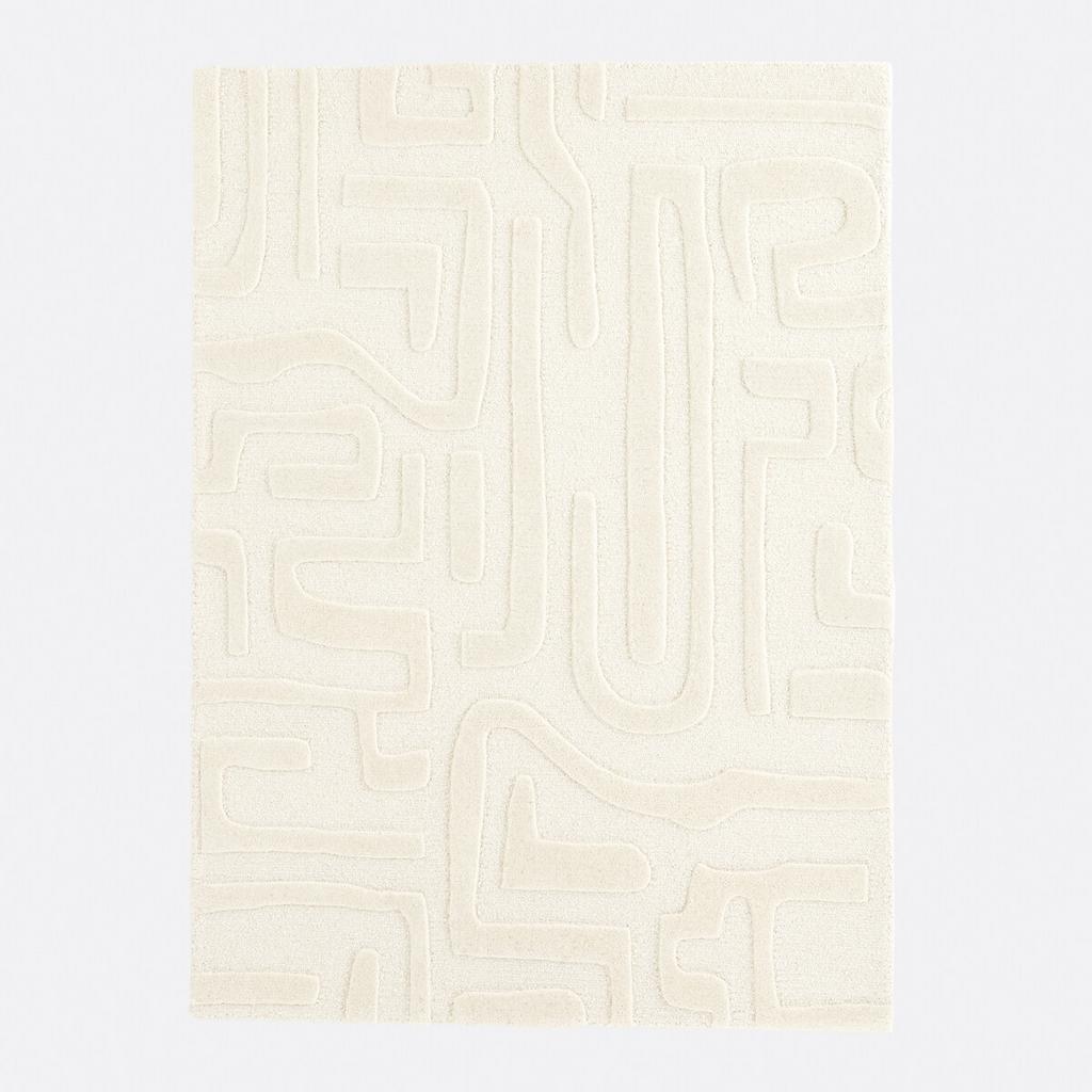 Ковер с графическим узором 100% шерсть( экрю)