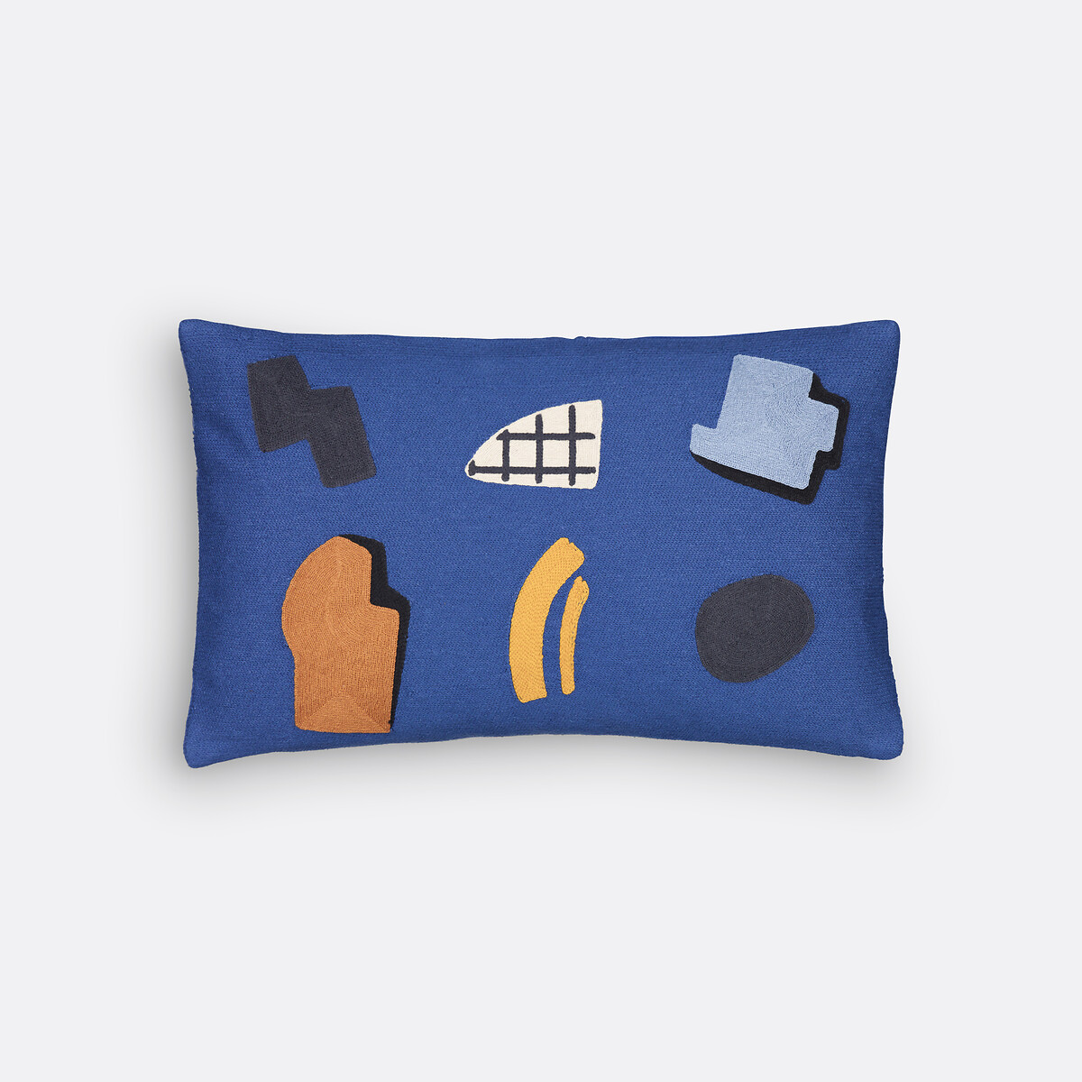 Прямоугольная декоративная наволочка из хлопка (50*30) (синяя)