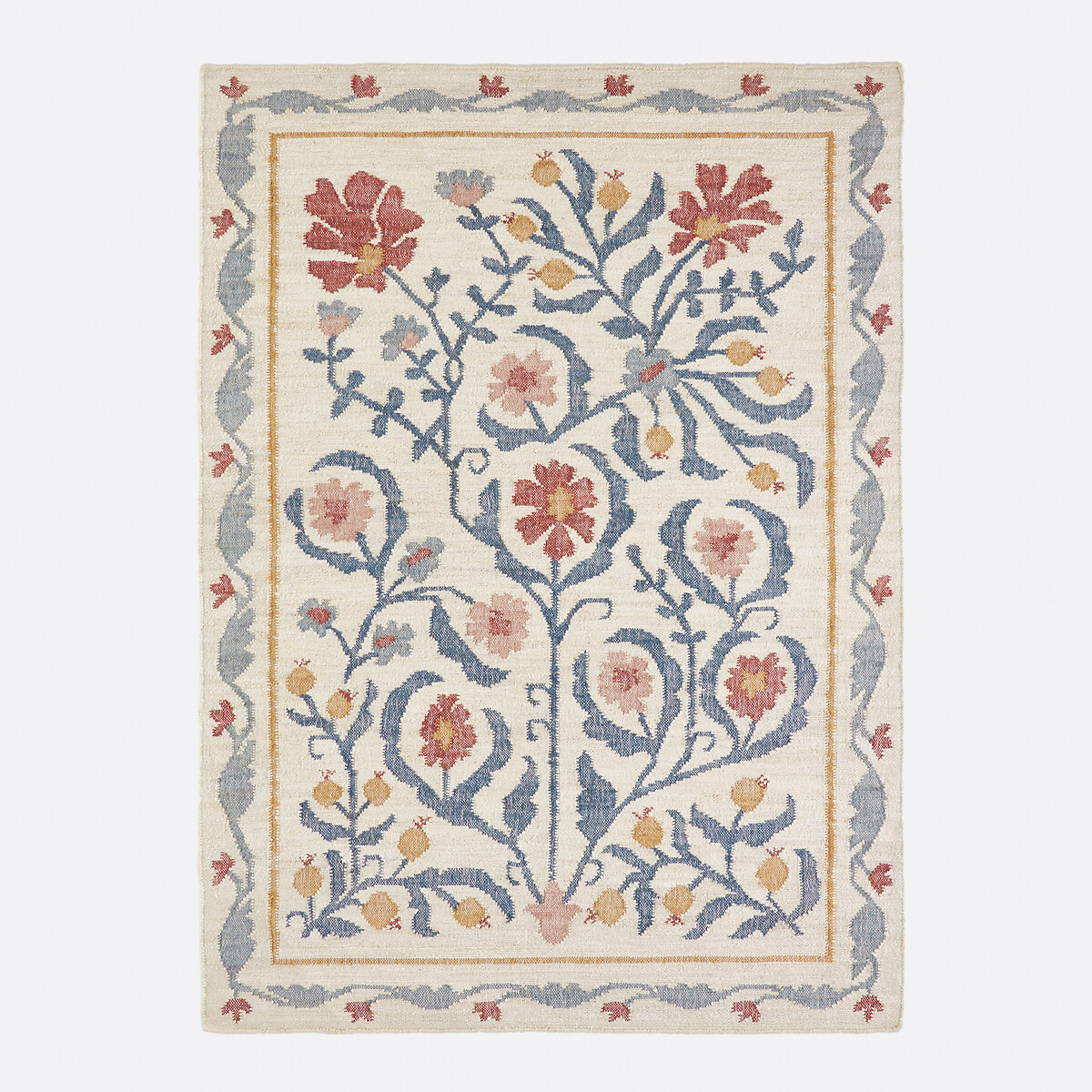 Джутовый ковер с цветочным узором