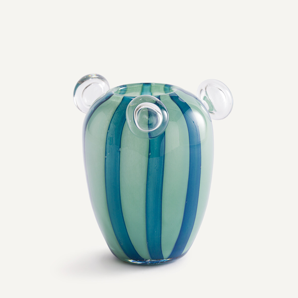 Ваза из выдувного стекла с 3 пузырьками, В20,5 см(зеленый)