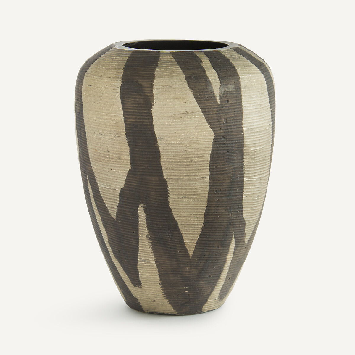 Ваза из матового расписного стекла в полоску, В20,5 см