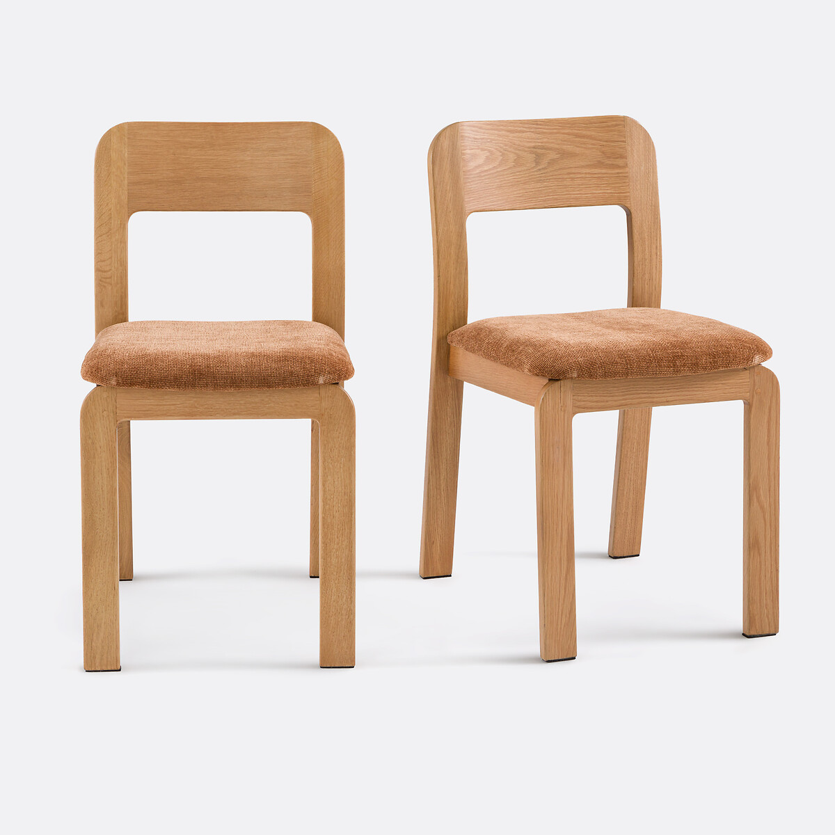 Комплект из 2 стульев из массива дуба с набивкой