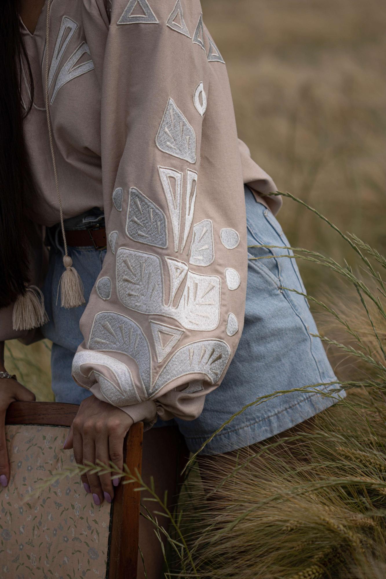 ETHNIC EMBROIDERED LINEN SHIRT ALMA