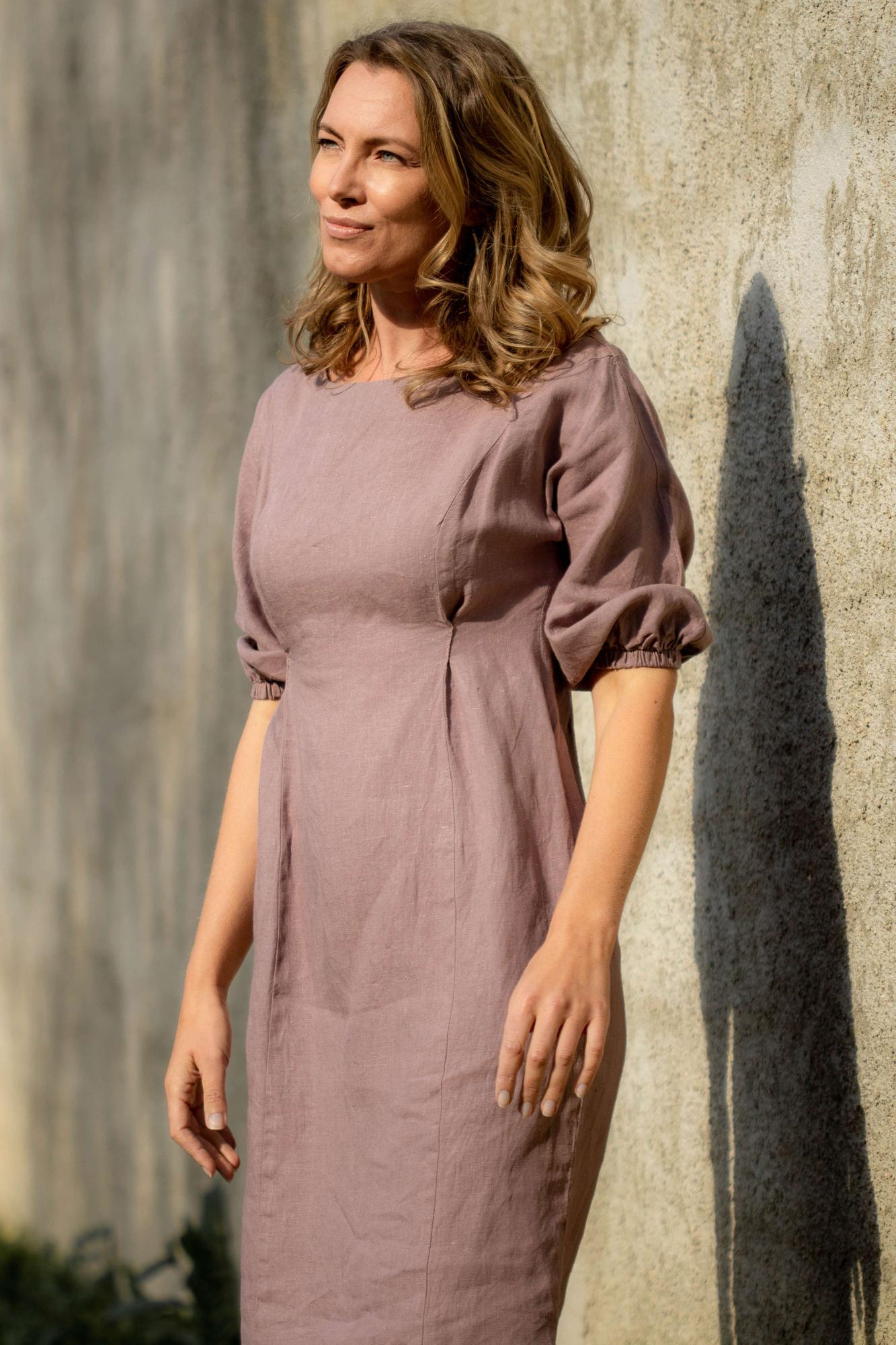 LINEN DRESS MIDI ELINA