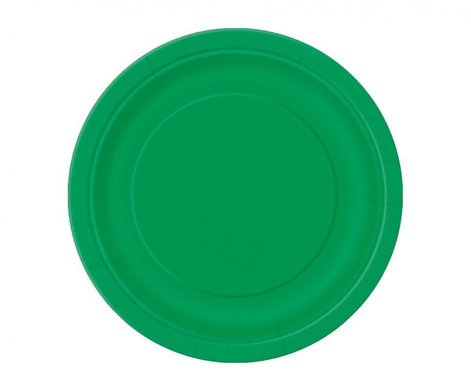 Papīra šķīvji zaļi, 18 cm, 8 gab