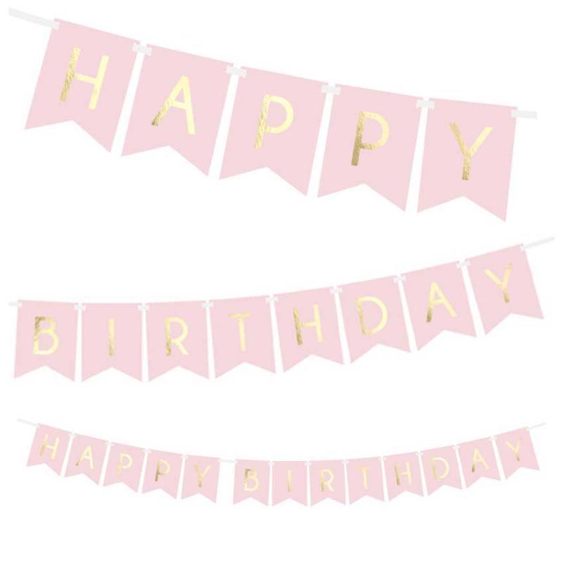 Virtene "Happy Birthday", rozā, 1.75 m