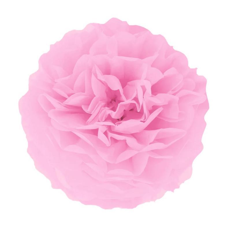 Zīdpapīra pompons rozā, 35 cm, 1 gab
