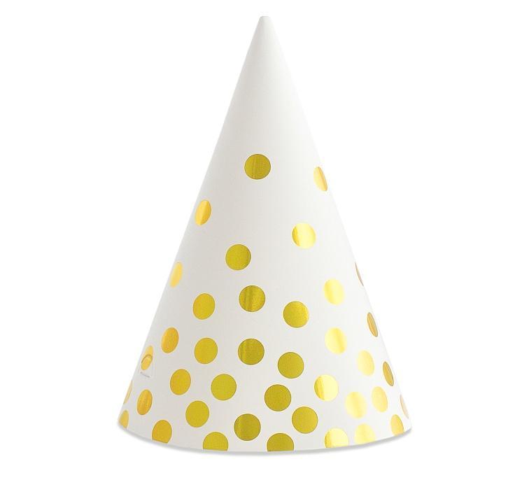 Svētku cepurītes "Gold Dots", 6 gab