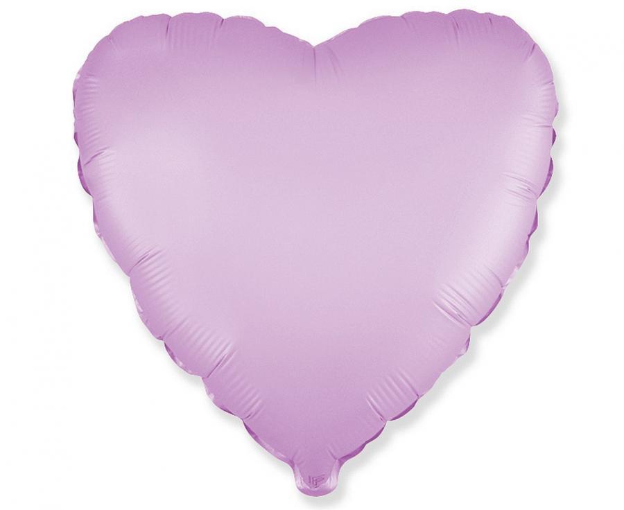Folijas balons "Sirds" lillā matēts 45 cm