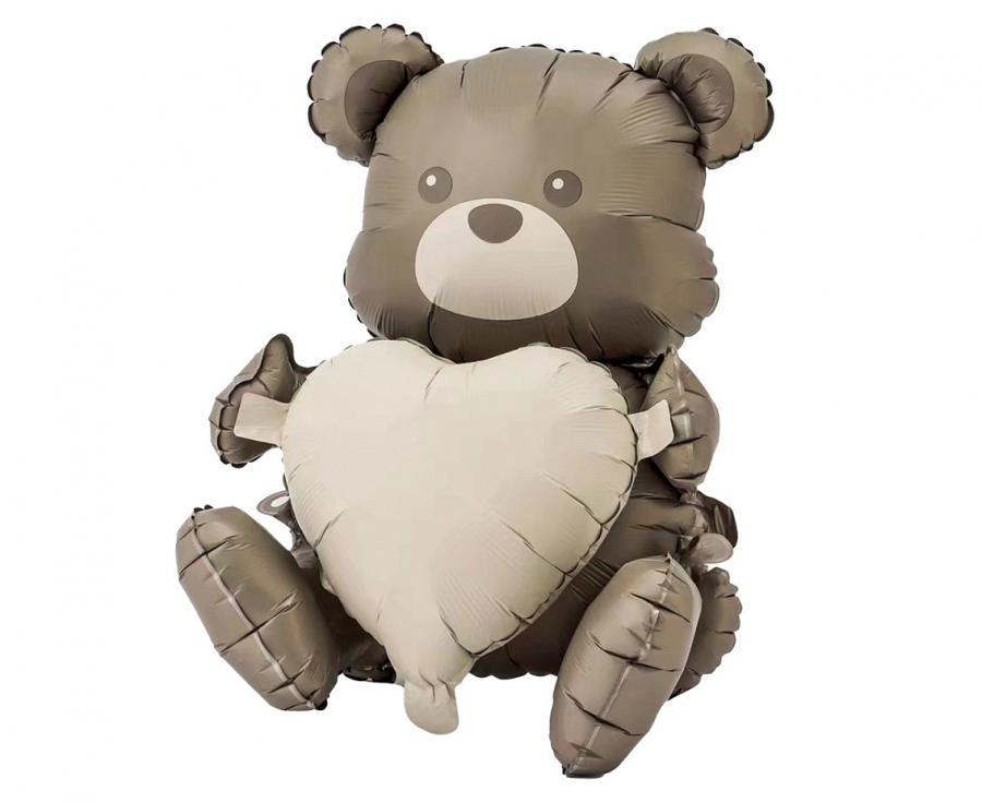 Balons stāvošs Lācis ar sirdi 3D