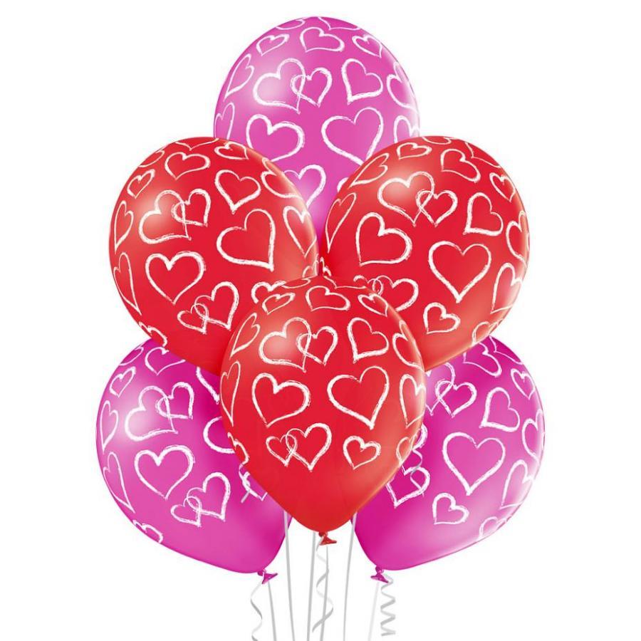 Lateksa baloni "Hearts", 1 gab