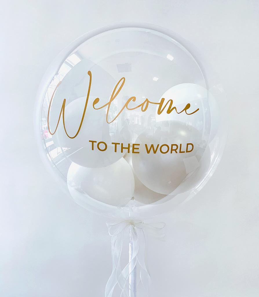 Balons ar personalizētu uzrakstu un maziem baloniem, 50 cm,  1 gab