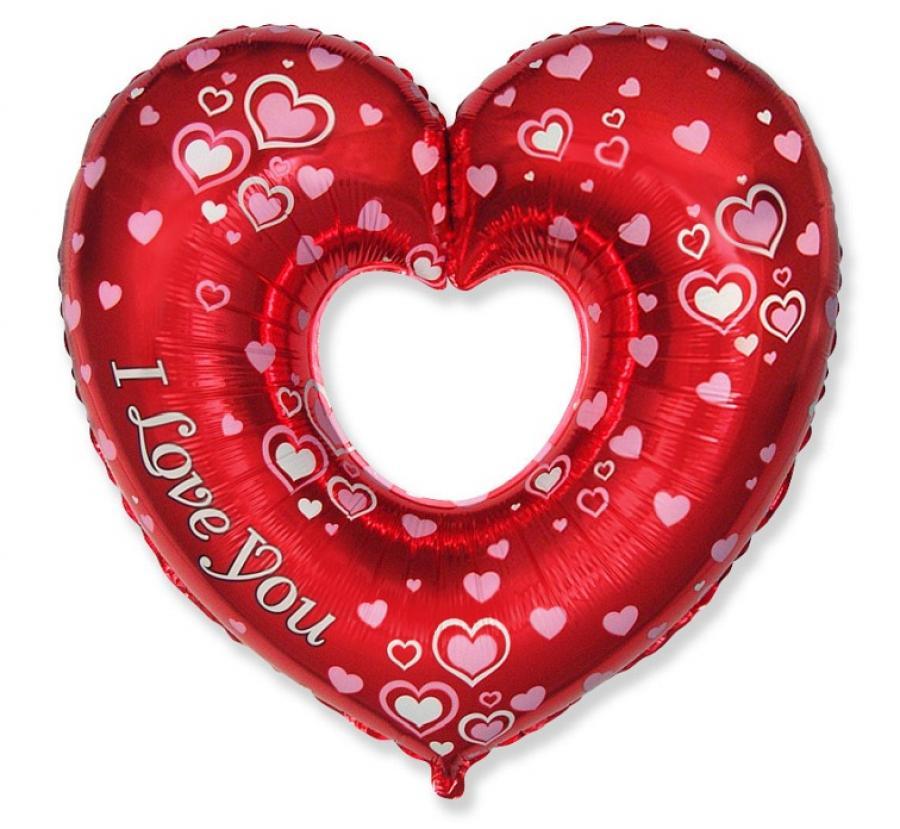 Folijas balons "Sirds I Love Y" sarkans 70 cm