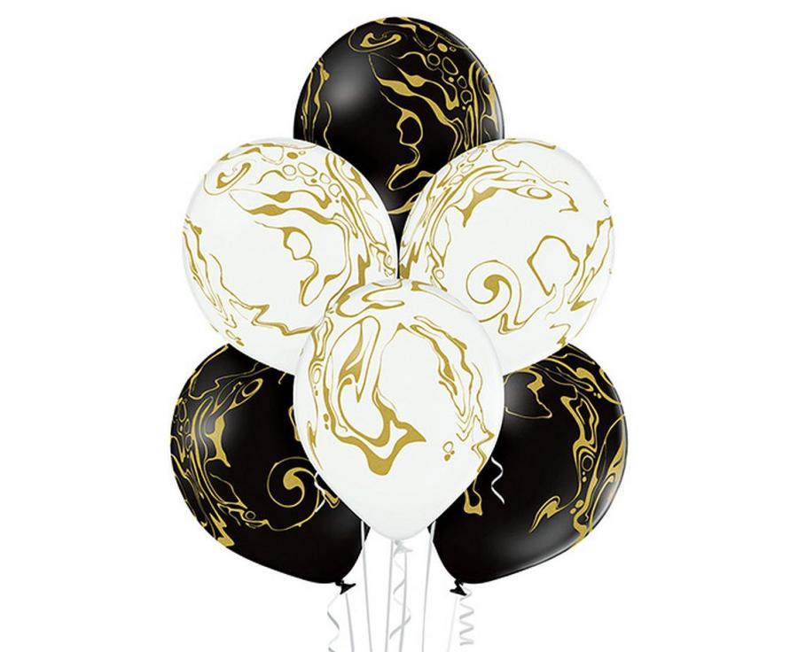 Lateksa baloni ar zelta rakstiem, 1 gab