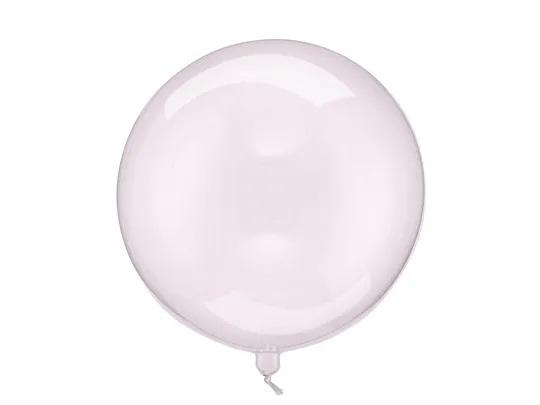 Balons apaļš caurspīdīgs ar rozā toņi, 40 cm