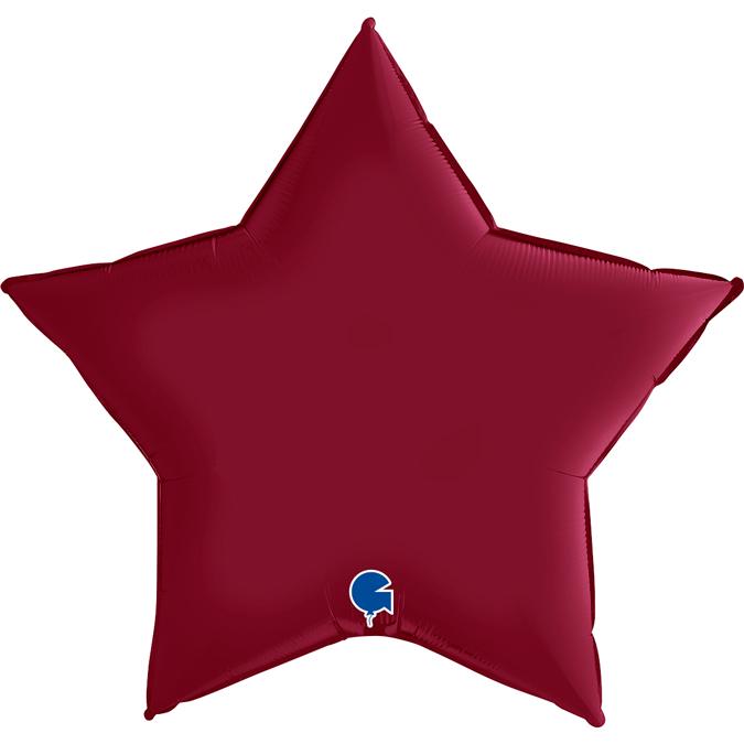 Folijas balons "Zvaigzne" ķiršu krāsā, 45 cm