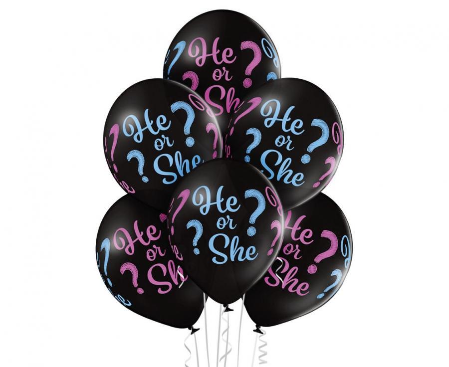 Lateksa baloni "He or She" 6 gab